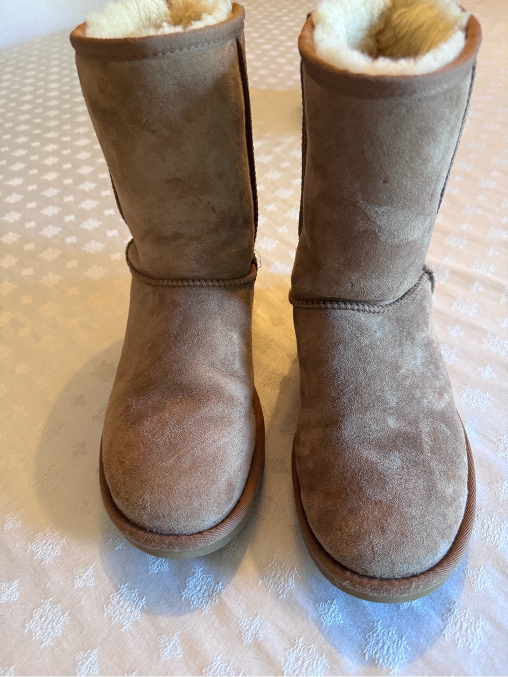 UGG Chestnut/Tan Suede Shearling Mid-Calf Boots